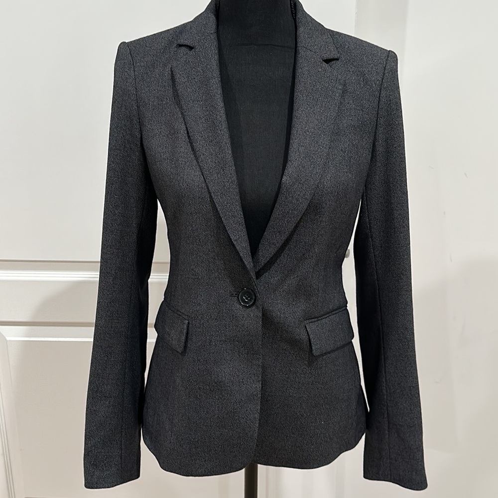 Theory Size 4 Blazer herringbone grey